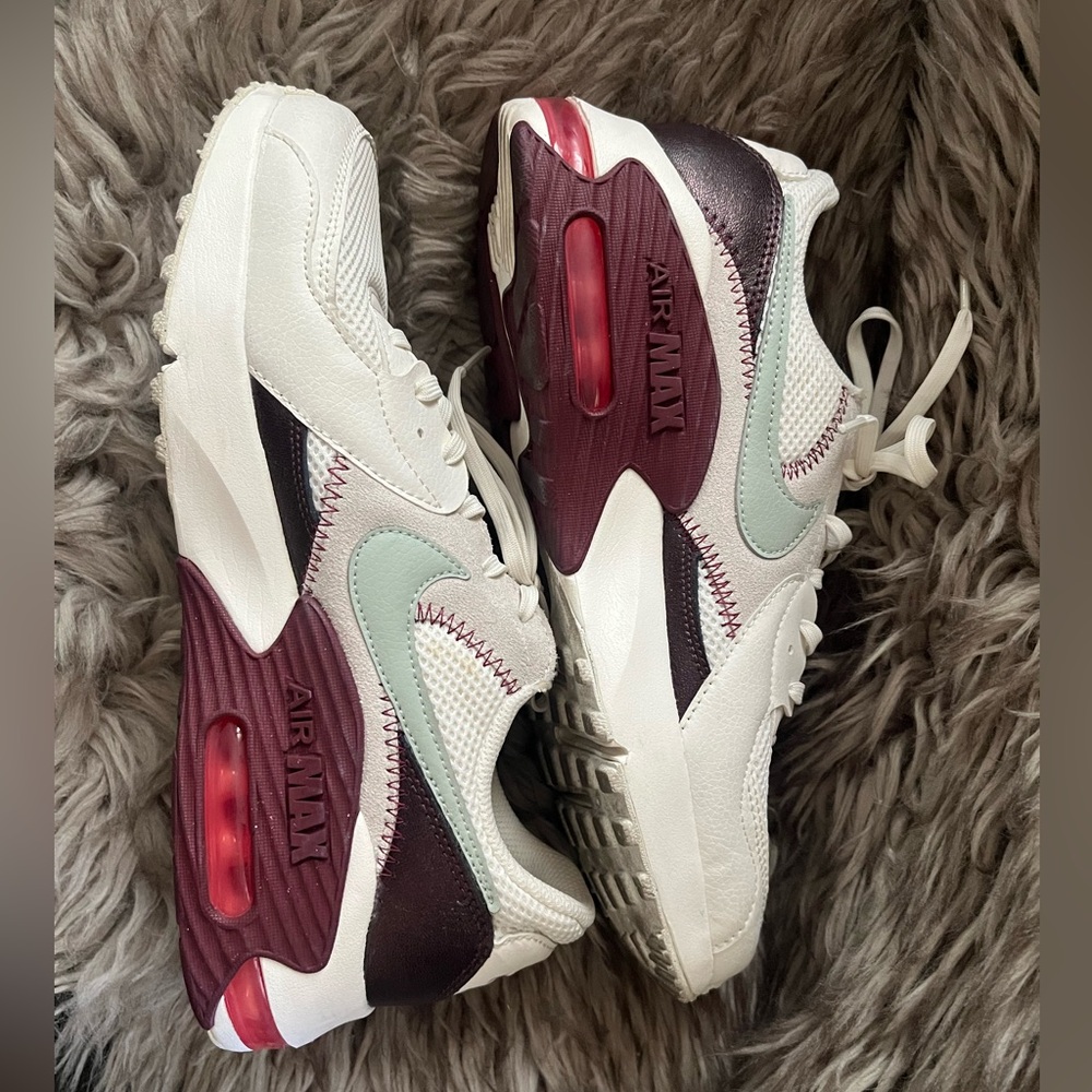 Nike Air Max 90 Women's Sneakers - White, Burgundy, and Mint